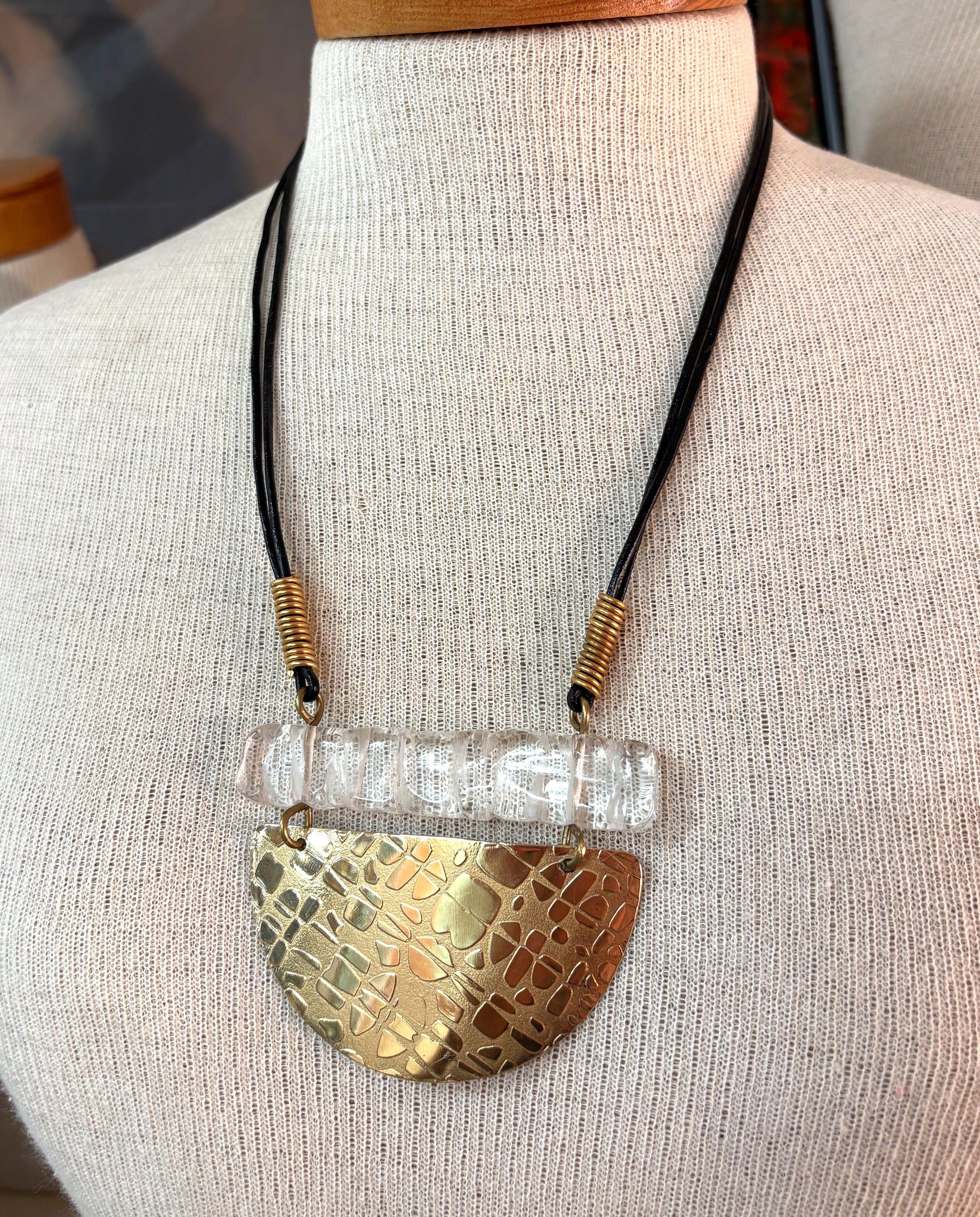 Brass Textured statement Pendant