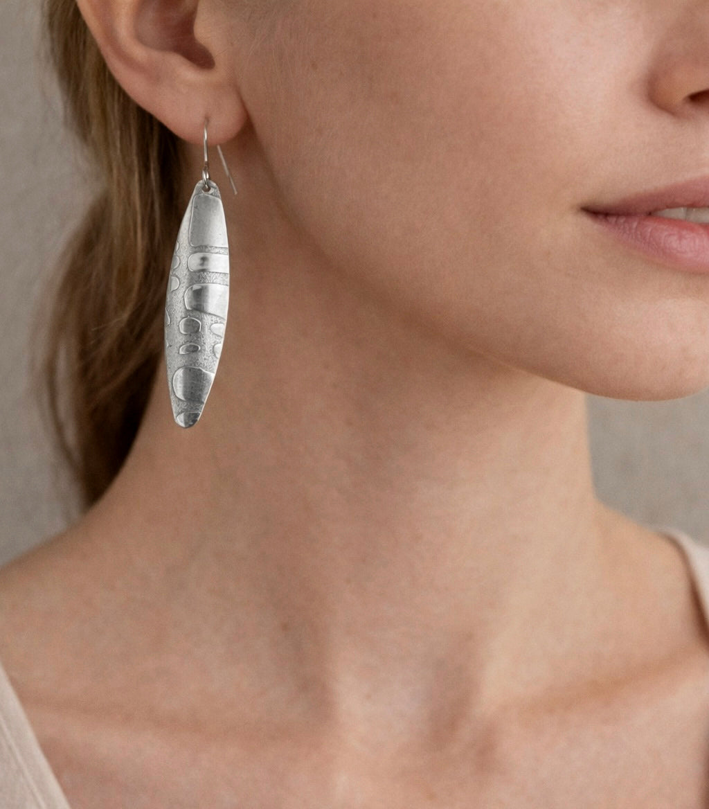 Sterling Silver Textured Earrings