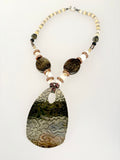 Textured Brass Statement Necklace