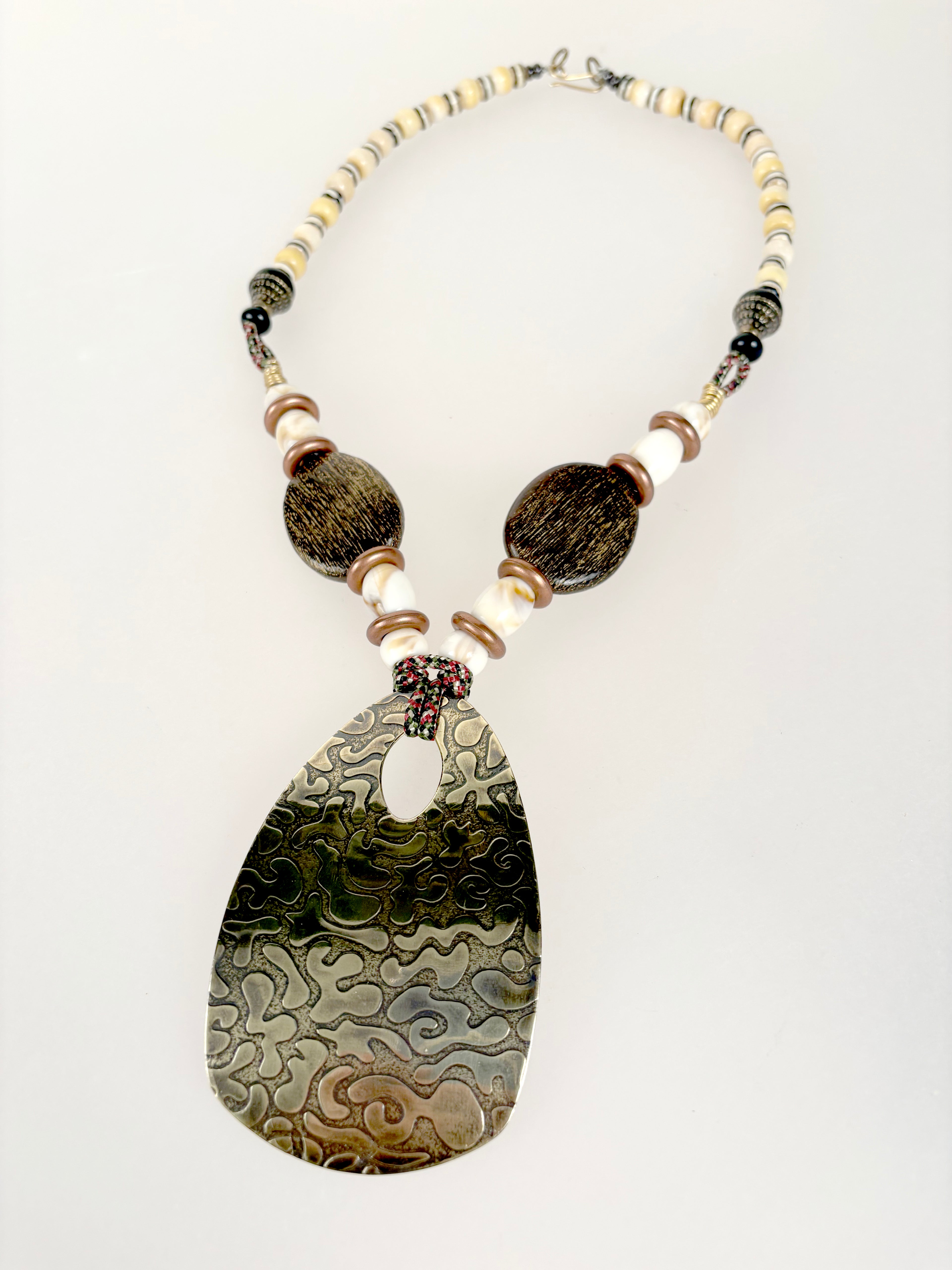 Textured Brass Statement Necklace
